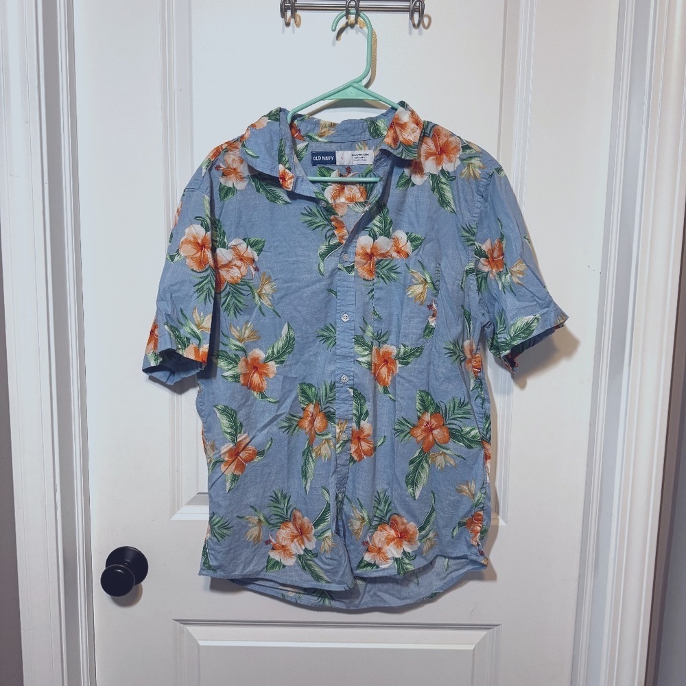 Men's Hawaiian Button Down Shirt Old Navy